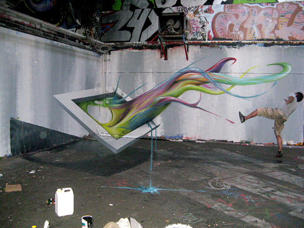 Анаморфное граффити от TSF Crew