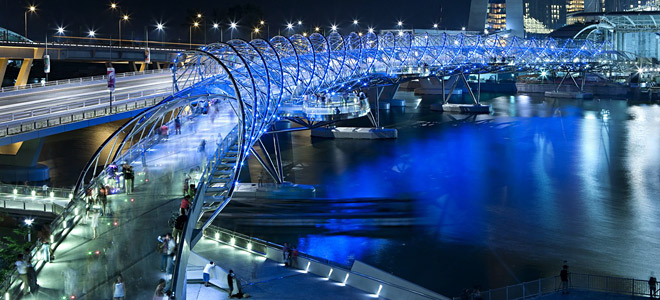 Мост Хеликс Бридж в Сингапуре (11 фото)
